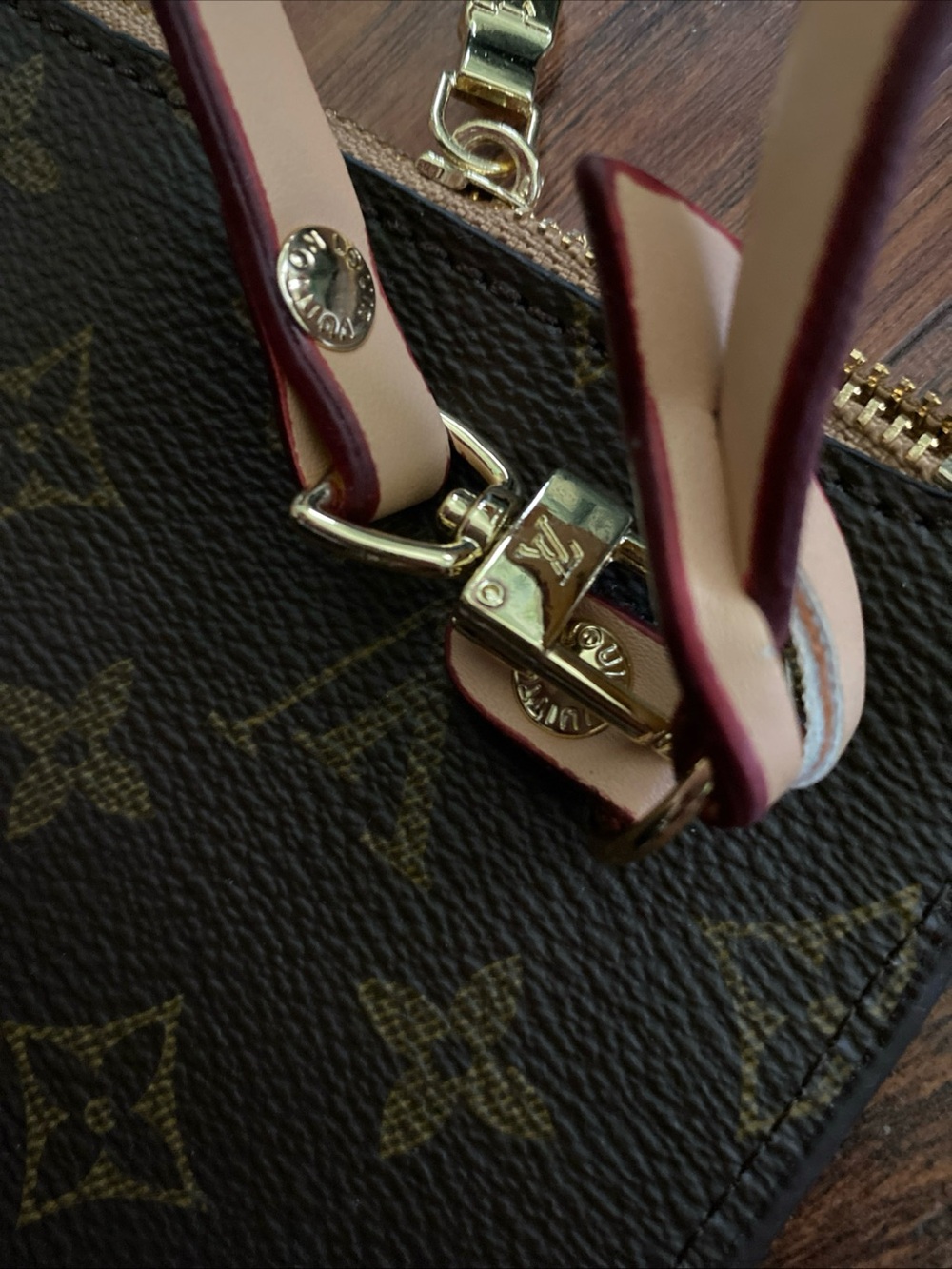 Monogram Canvas Pouch - Brown/Gold - Picture 4 of 6